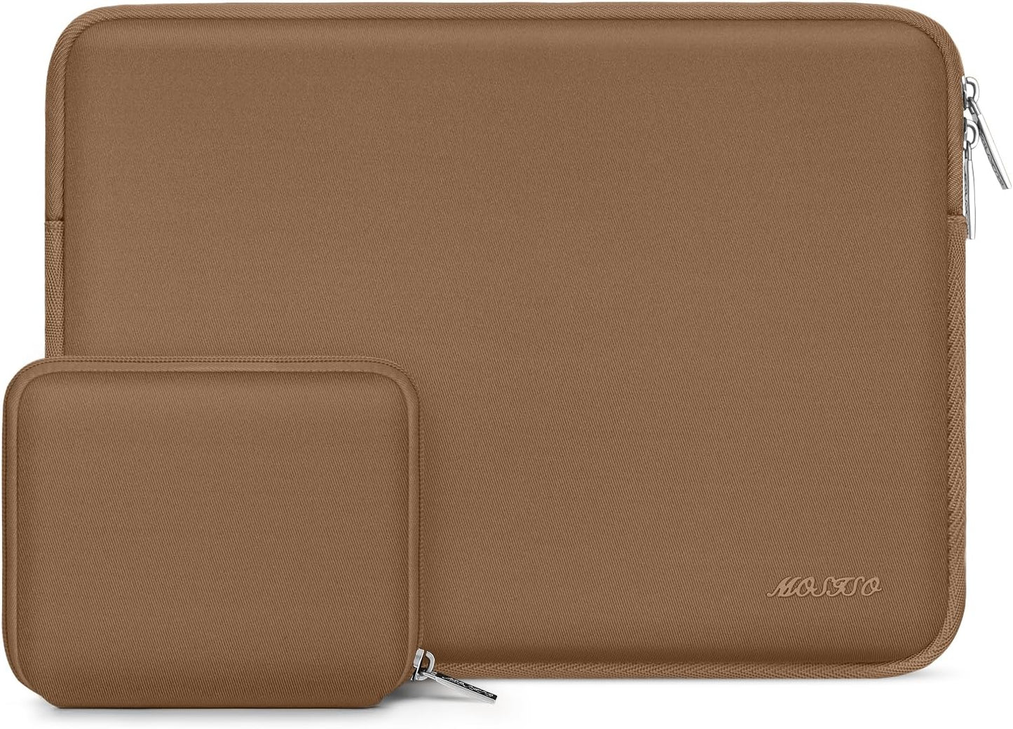 MOSISO Laptop Case 13.3 inch, 13-13.3 inch Laptop Sleeve Bag Compatible with MacBook Air/Pro 13 / Pro 14, HP Dell ASUS Lenovo Notebook, Neoprene Computer Sleeve Bag with Small Case, Mocha