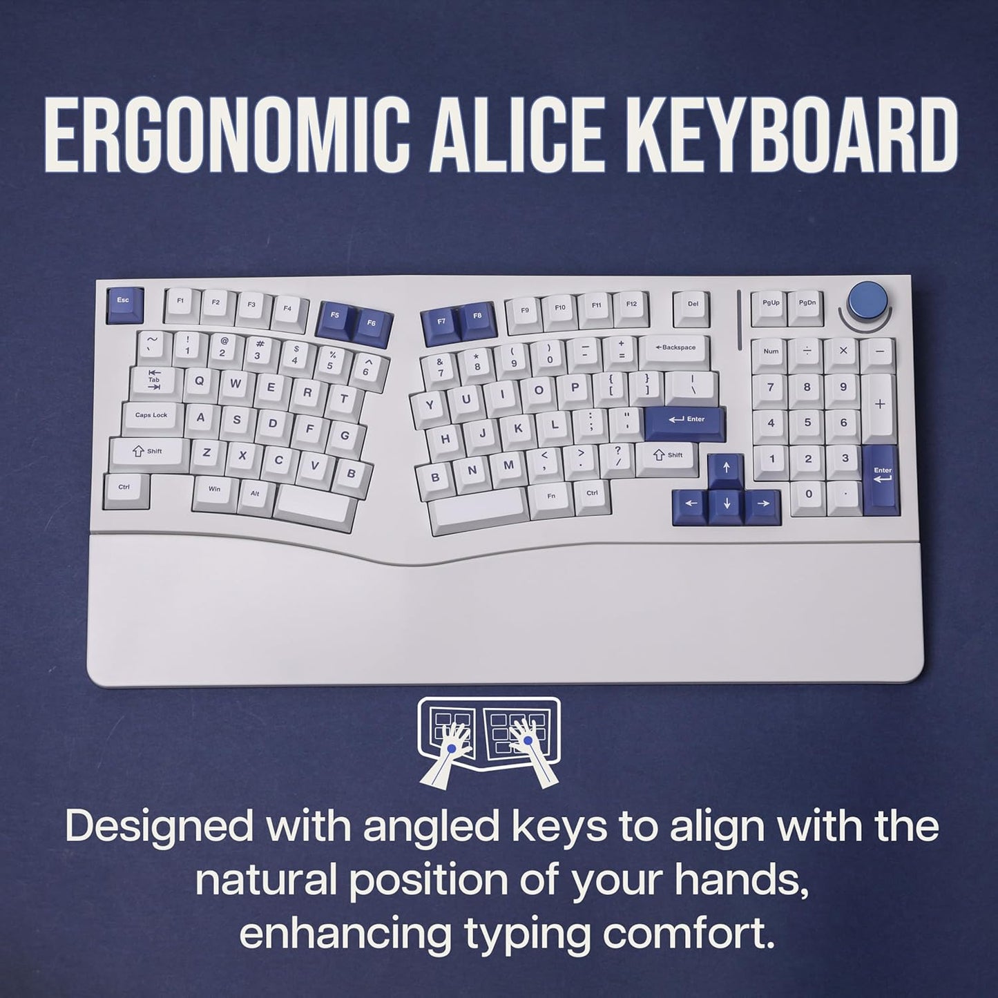 Feker Alice98 Ergonomic 98 Keys Custom Mechanical Keyboard, VIA Programmable, USB-C Wired Gaming Keyboard, Hot Swappable, 5 Layer Paddings, Control Knob, NKRO, RGB for Win/Mac (White)