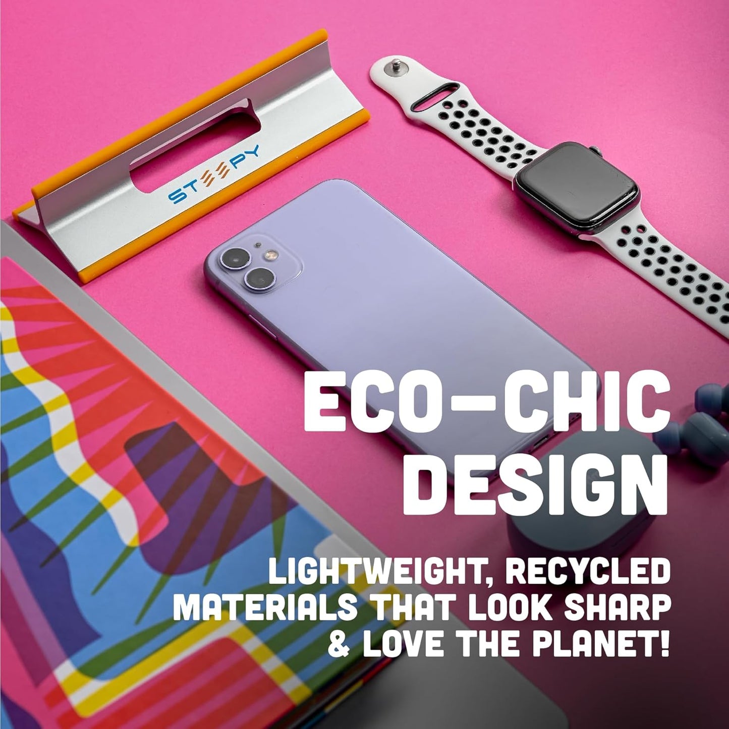 Steepy Portable Laptop Riser - 3 Height Adjustable Stand for Desk