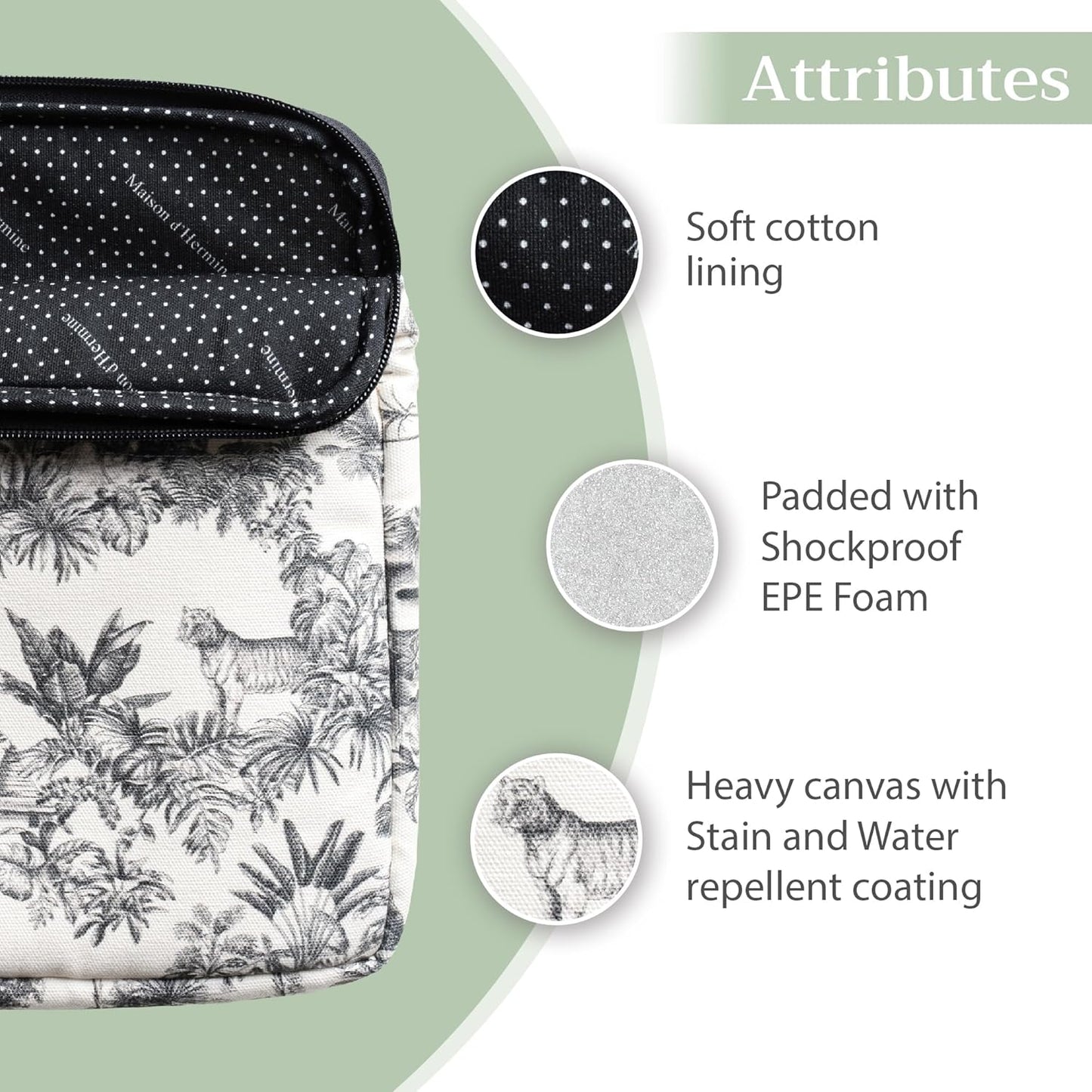 Maison d'Hermine Laptop bag with front pocket Stain and water repellent Cotton canvas