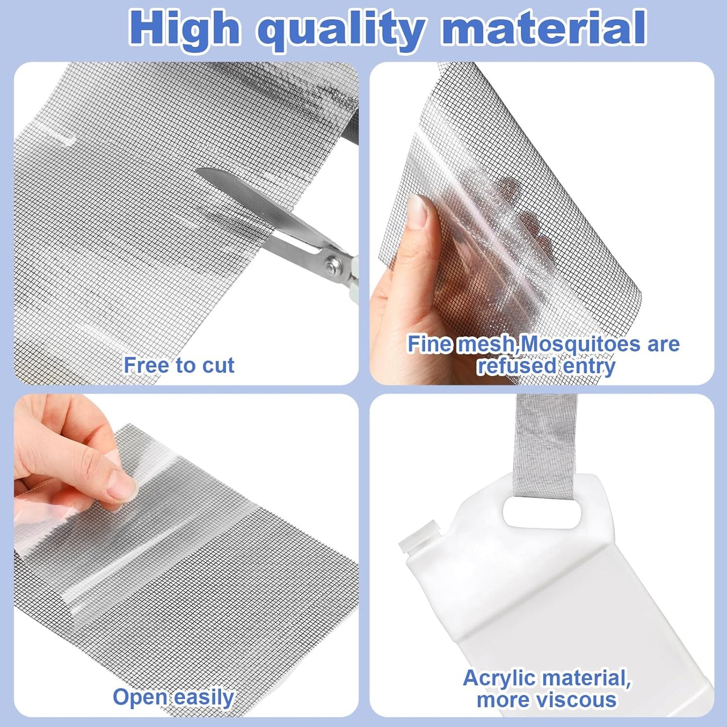 Extra Wide 5 inch x 20 ft Window Screen Tape Mesh Repair Strong Adhesive Waterproof Fiberglass Screen Repair Kit Patch for Window Door Tears Holes(Black)