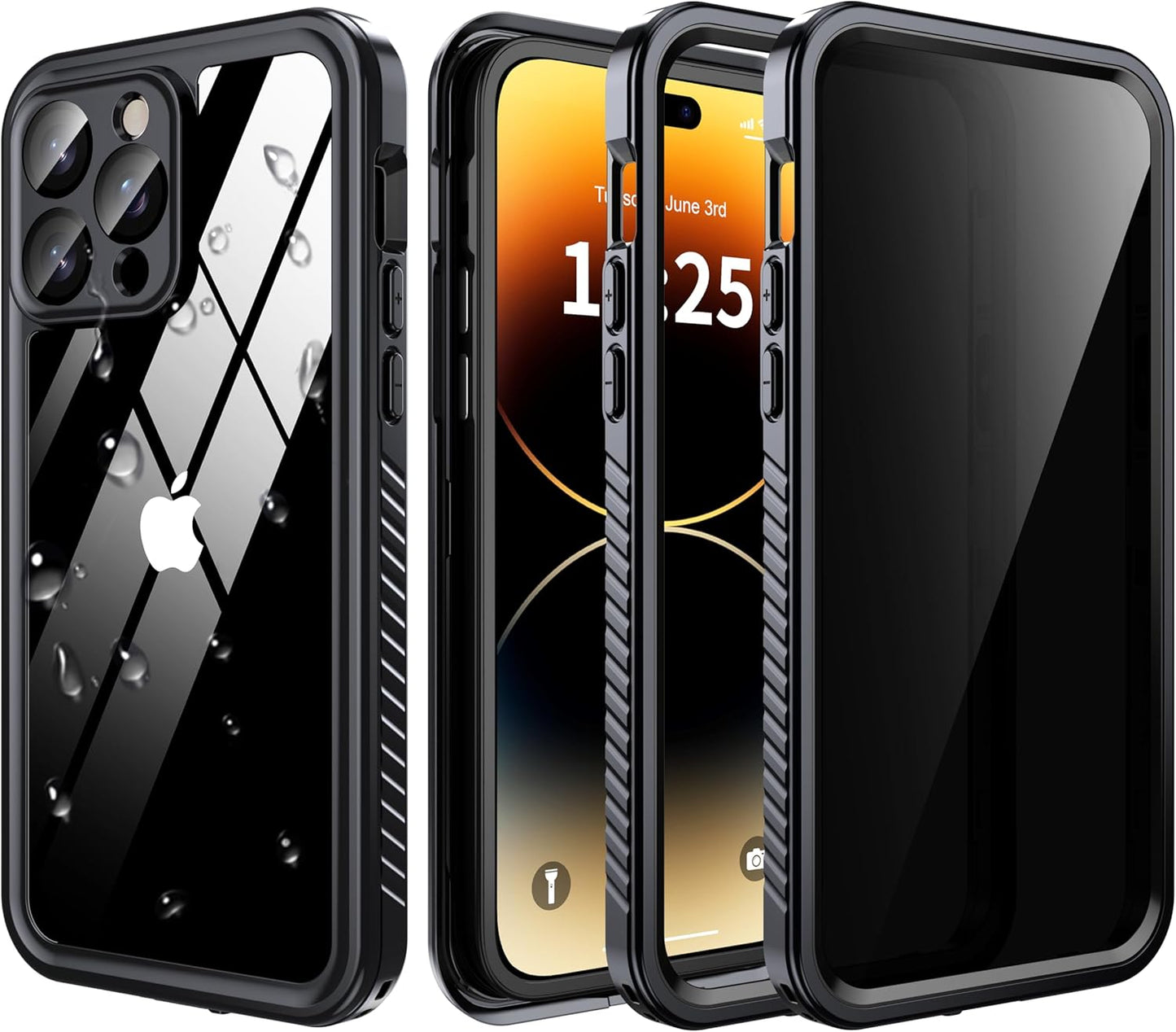 for iPhone 14 Pro Max Case Waterproof - Built-in Privacy Screen Protector & HD Screen Protector [IP68 Underwater] Shockproof Dustproof Full Body Protection iPhone 14 Pro Max Phone Case