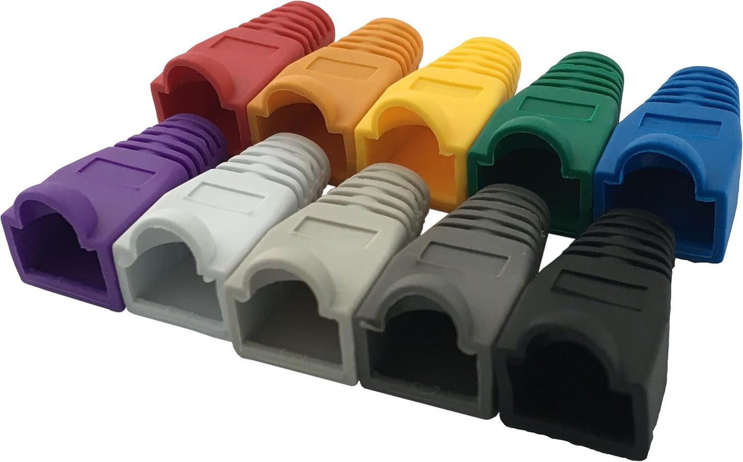 Accessbuy 100 Pack RJ45 CAT6 CAT6E CAT5 CAT5E Ethernet Network Cable Strain Relief Boots Cable Connector Plug Cover Mixed Color for Laptop