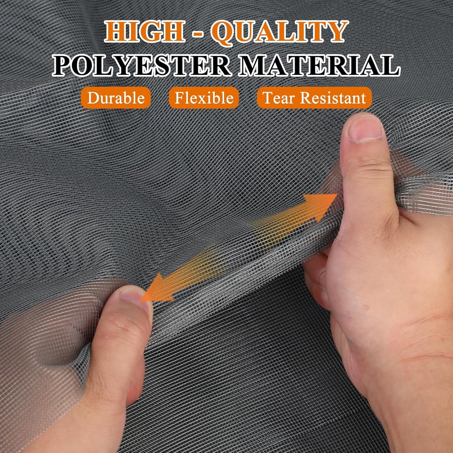 2PACK MAGZO Window&Door Screen Replacement Kit, 48''W x 99''L, with Retainer Spline (Total 65.6 FT) and Press-Fit Roller Tool, Scratch-Proof Polyester, Mesh Roll Repair for Patio, Pet Friendly, Grey