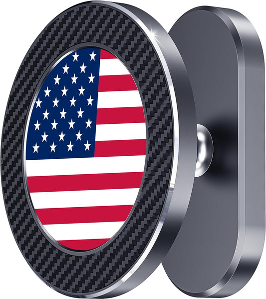 A2C Alloy Magnetic Golf Cart Phone Holder Compatible with MagSafe iPhone 16 Pro Max Plus 15 14 13 12 Mini Fits EZGO, Club Car, Yamaha, Icon, Golf Cart Accessories Essentials Gift (US Flag)