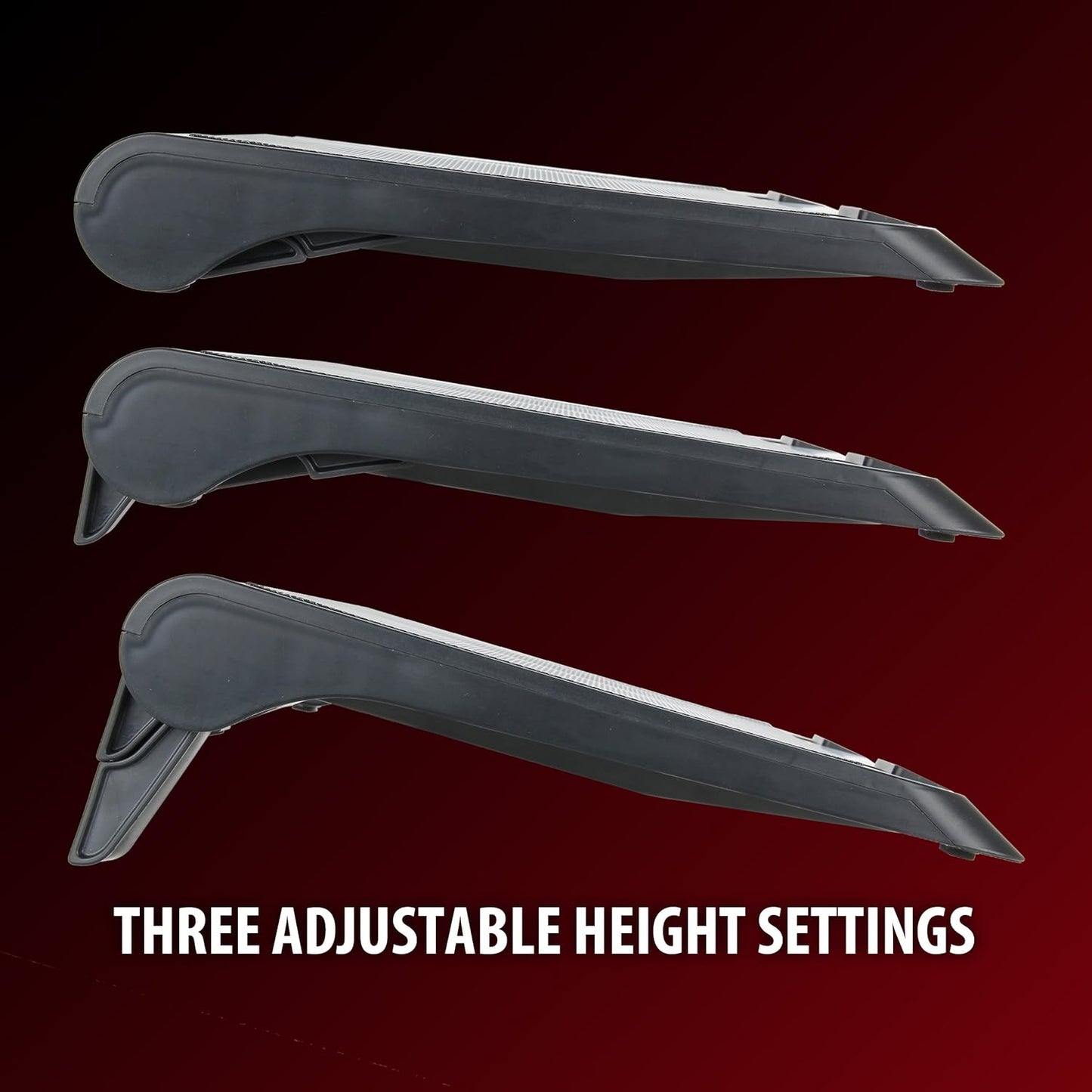 ENHANCE Gaming Laptop Cooling Pad Stand with LED Cooler Fans , Adjustable Height , & Dual USB Port for 17 inch Laptops - 5 Ultra Quiet High Performance Fans 2630 RPM & Built-In Bumpers - Red