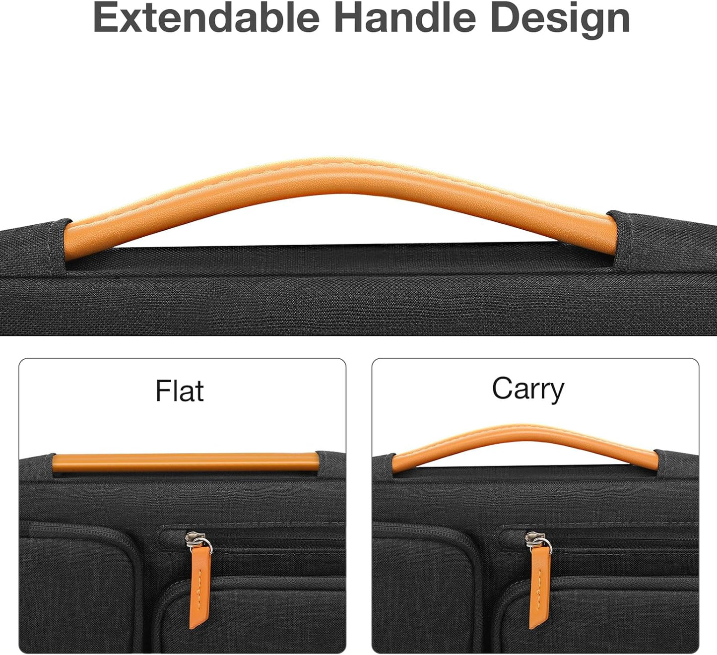 MOSISO 360 Protective Laptop Case 14 inch, 14 inch Laptop Sleeve Compatible with HP Lenovo Dell ASUS Acer, HP, Dell Latitude, Lenovo, Side Open Carrying Case with 4 Zipper Pockets&Handle, Black