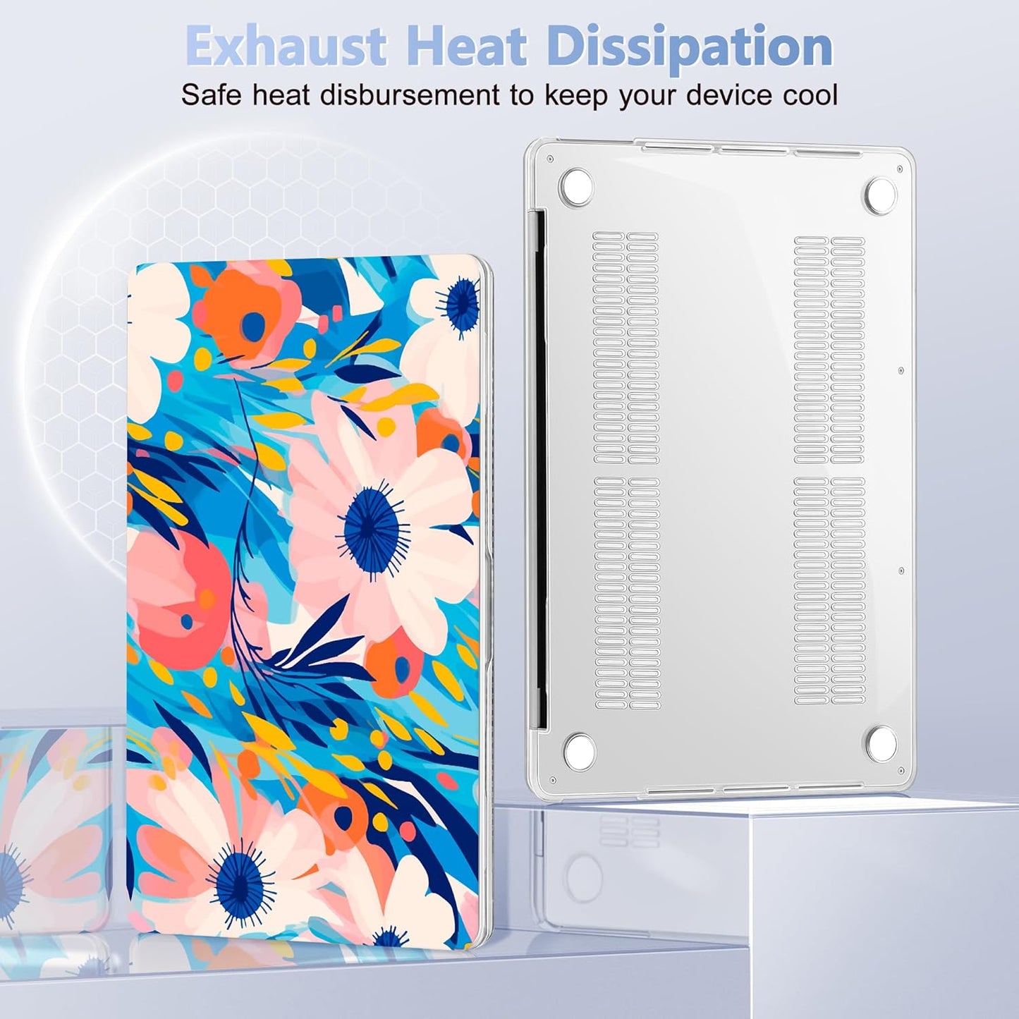 Case for MacBook Pro 13 inch with/Without Touch Bar (2016-2022, M2 A2338 M1 A2289 A2251 A2159 A1989 A1706 A1708), Hard Shell + Keyboard Cover + Dust Plug, Ornament