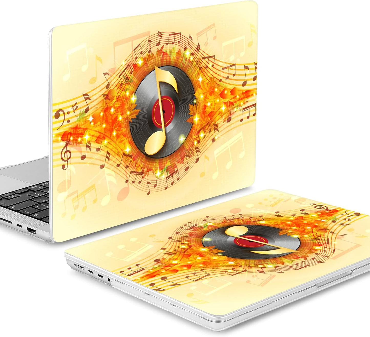 Mektron Case for MacBook Pro 16" M4 A3403 A3186 M3 A2991 M2 A2780 M1 A2485 (2021/2023/2024) Pro/Max with Touch ID, Hard Shell Plastic Laptop Cover Keyboard Cover Screen Protector, Music Record