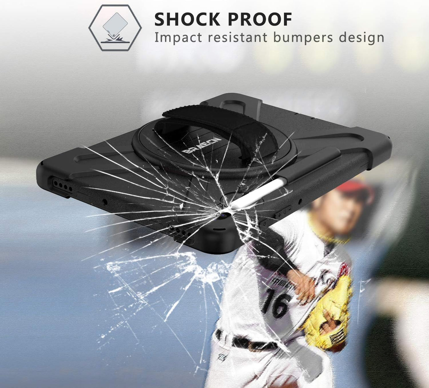 BRAECN for Galaxy Tab S6 Case,[Support S Pen Wireless Charging] Heavy Duty Shockproof Case with Pen Holder,Hand Strap,Shoulder Strap,Kickstand for Galaxy Tab S6 10.5 2019 SM-T860/T865/T867-Black