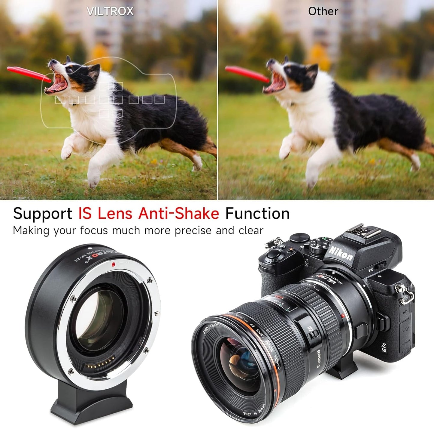 VILTROX EF-Z2 Auto Focus Lens Adapter 0.71x Reducer Speedbooster Lens Converter Compatible with Canon EF Mount Lens to Nikon Z Mount Mirrorless Cameras Z5 Z6 Z6II Z7 Z7II Z50 Zfc