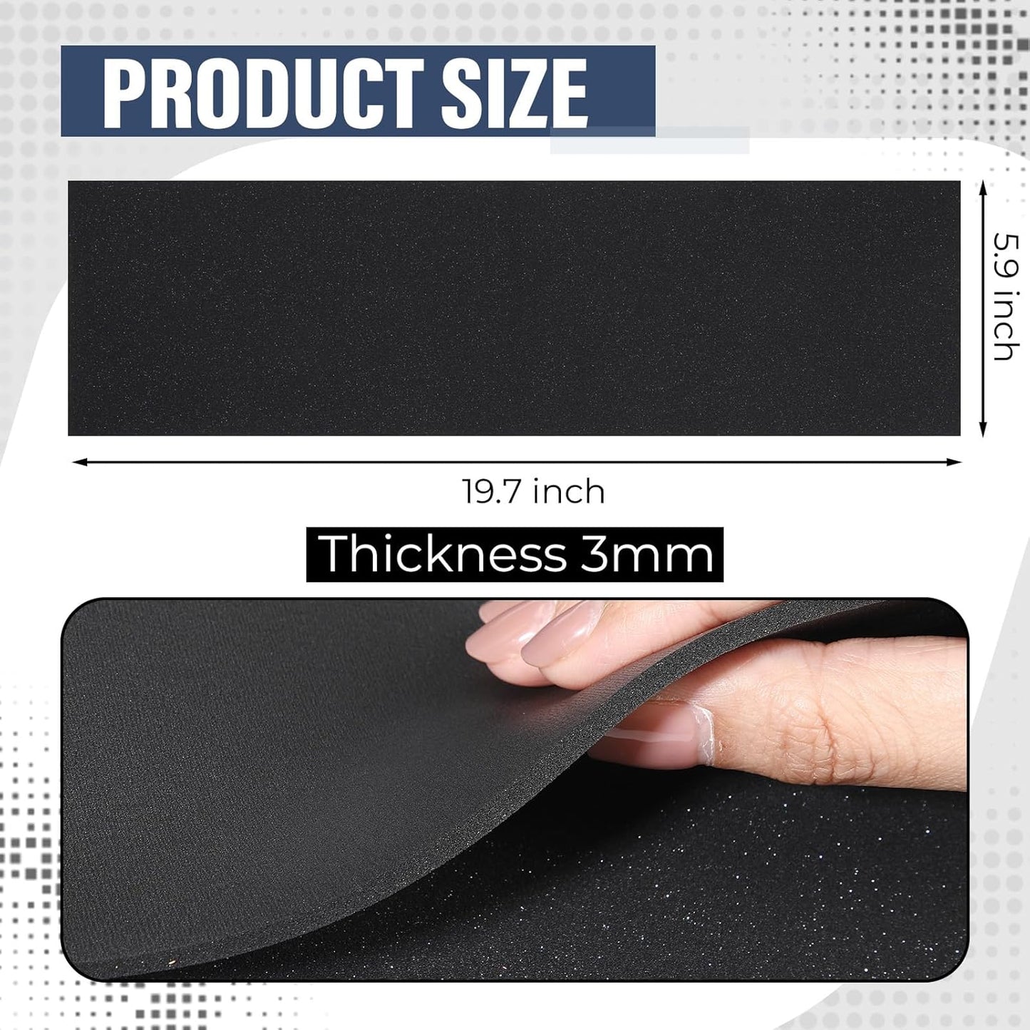 Keyboard Foam for Mechanical Keyboard, Sound Dampening Foam Free Cutting Key Board Mat Foams Black for Key Board Bottom Office Desk Home, 20 x 6 (3mm Thick)
