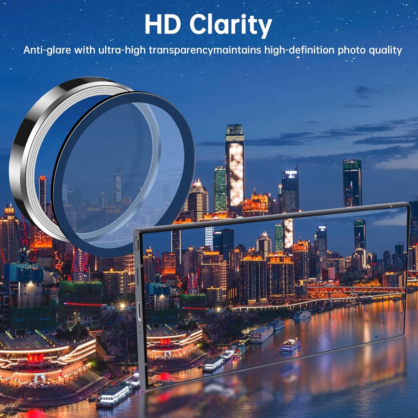 For Samsung Galaxy S25 Ultra Camera Lens Protector, Individual Lens Protector, Ultra HD 9H Tempered Glass Screen Protective Cover, Anti-scratch, Military Grade Drop Protection 2 Set. (Titanium Silver, S25 Ultra)