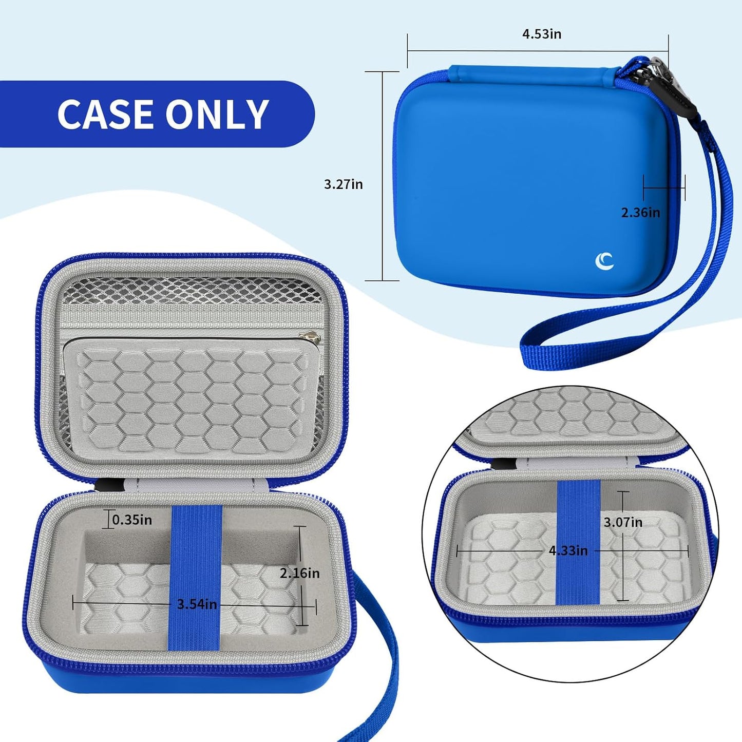 Carrying & Protective Case for Digital Camera, AbergBest 21 Mega Pixels 2.7" LCD Rechargeable HD/Kodak Pixpro/Canon PowerShot ELPH 180/190 / Sony DSCW800 / DSCW830 Cameras for Travel - Blue