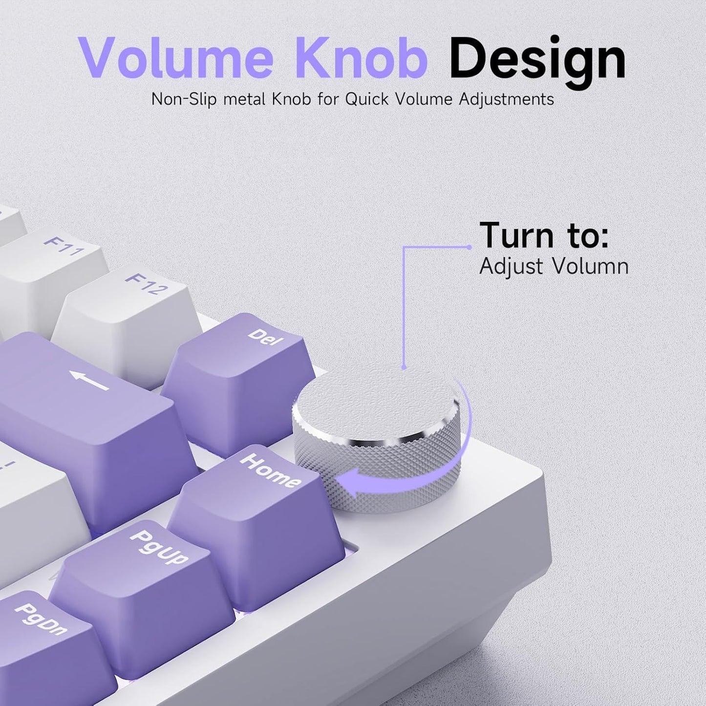 Ajazz AK820 75% Wired Gasket Mechanical Gaming Keyboard with Volume Knob - South Facing LED - Poron Foam - PBT Keycaps - Programmable RGB Hot Swap Keyboard