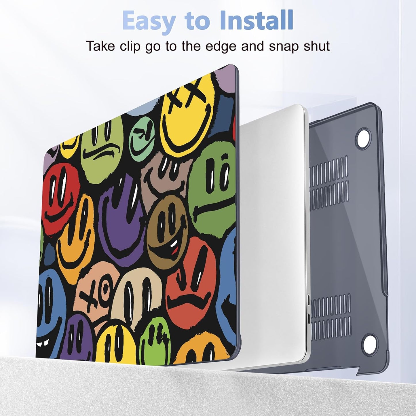 for MacBook Pro 16 inch Case 2019 2020 Release Model A2141, Plastic Hard Shell Cover with Keyboard Cover & Screen Protector for MacBook Pro 16 inch with Touch Bar & Touch ID, Happy Emoji