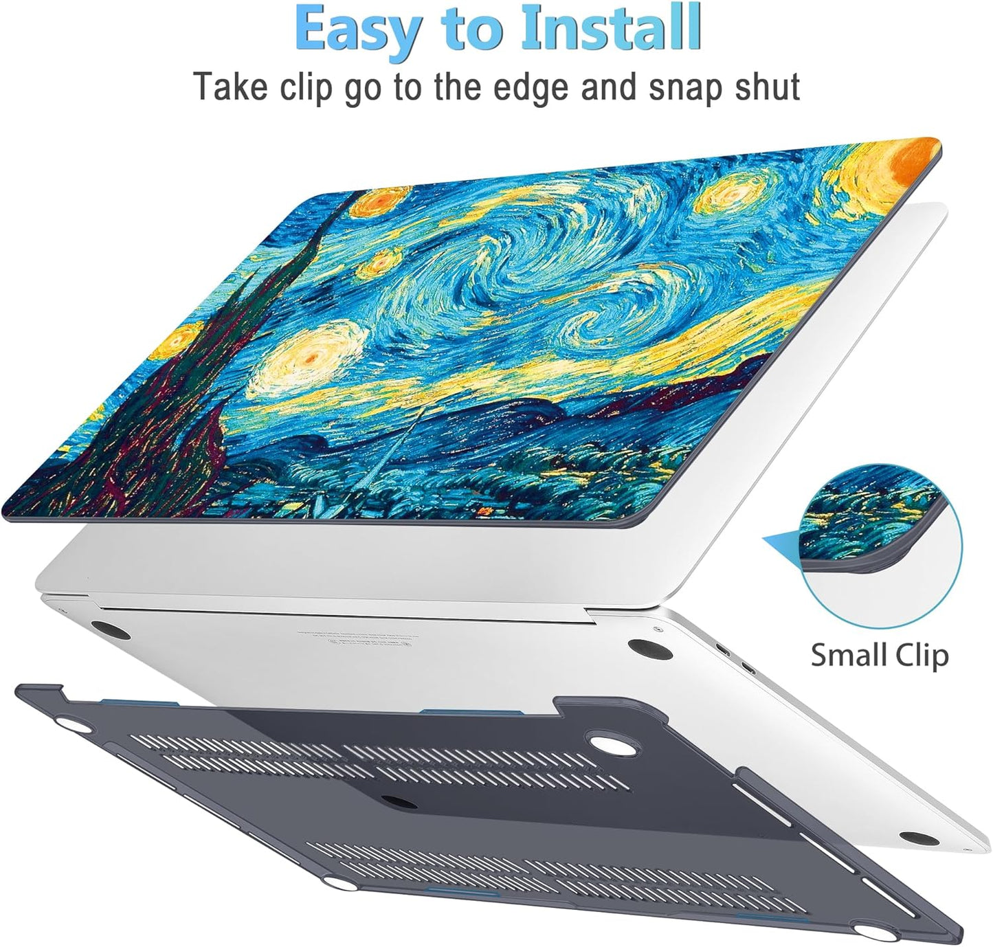 Mektron for MacBook Pro 16 inch Case A2141, 2020 2019 Pro 16-inch Touch Bar & Touch ID Starry Sky Matte Hard Shell Cover Keyboard Skin Screen Protector