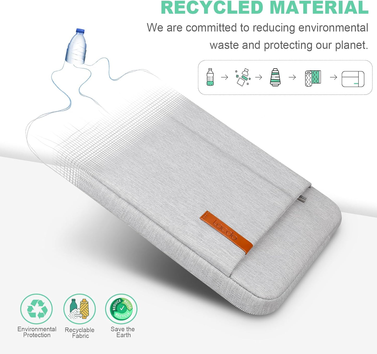 Lacdo Chromebook Case 11 Inch Laptop Sleeve for 11 Inch Acer HP Lenovo Dell Samsung ASUS Chromebook Spin 3 11, 13 inch New Surface Pro 11 Copilot+PC / 10 9 8 X, 11.6" MacBook Air Computer Bag, Gray