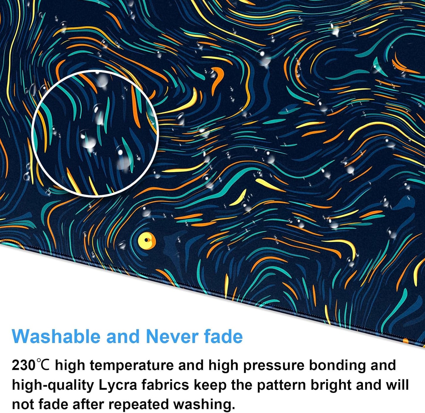 Abstract Starry Sky Swirl Gaming Desk Mat - XXL Large Mouse Pad for Keyboard & Mouse with Stitched Edges, 31.5" x 15.7" Colorful Art