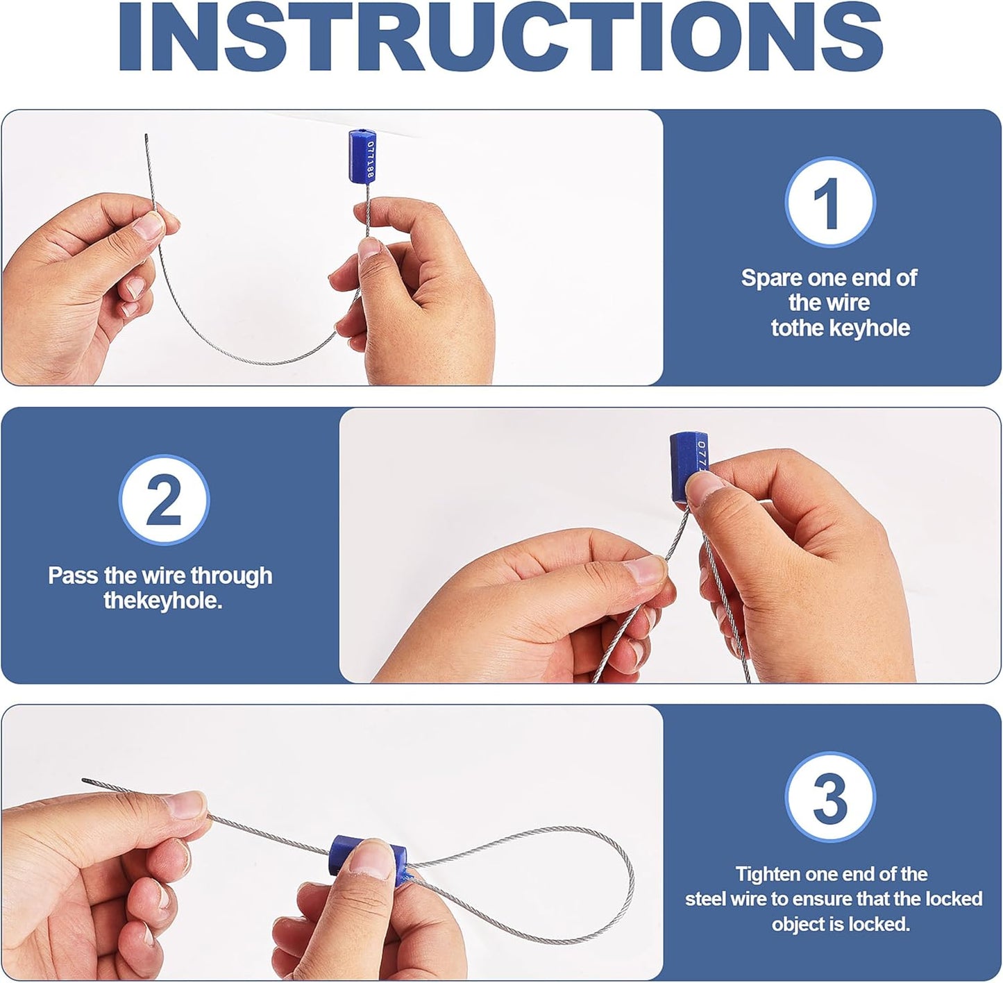 240 Pieces Security Cable Seals, Metal Number security tags for Truck, Trailers, Cargo, Containers, Vans, Oil Tank, Milk Vehicle (Red, 240 Pack)