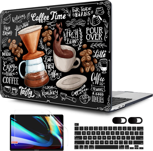 MEEgoodo Case for MacBook Pro 13 inch Case 2022 2021 2020 New A2338 M2/M1 A2251 A2289, Laptop Hard Shell Cases with Keyboard & Camera Cover Compatible with 13 inch MacBook Pro Case, Coffee