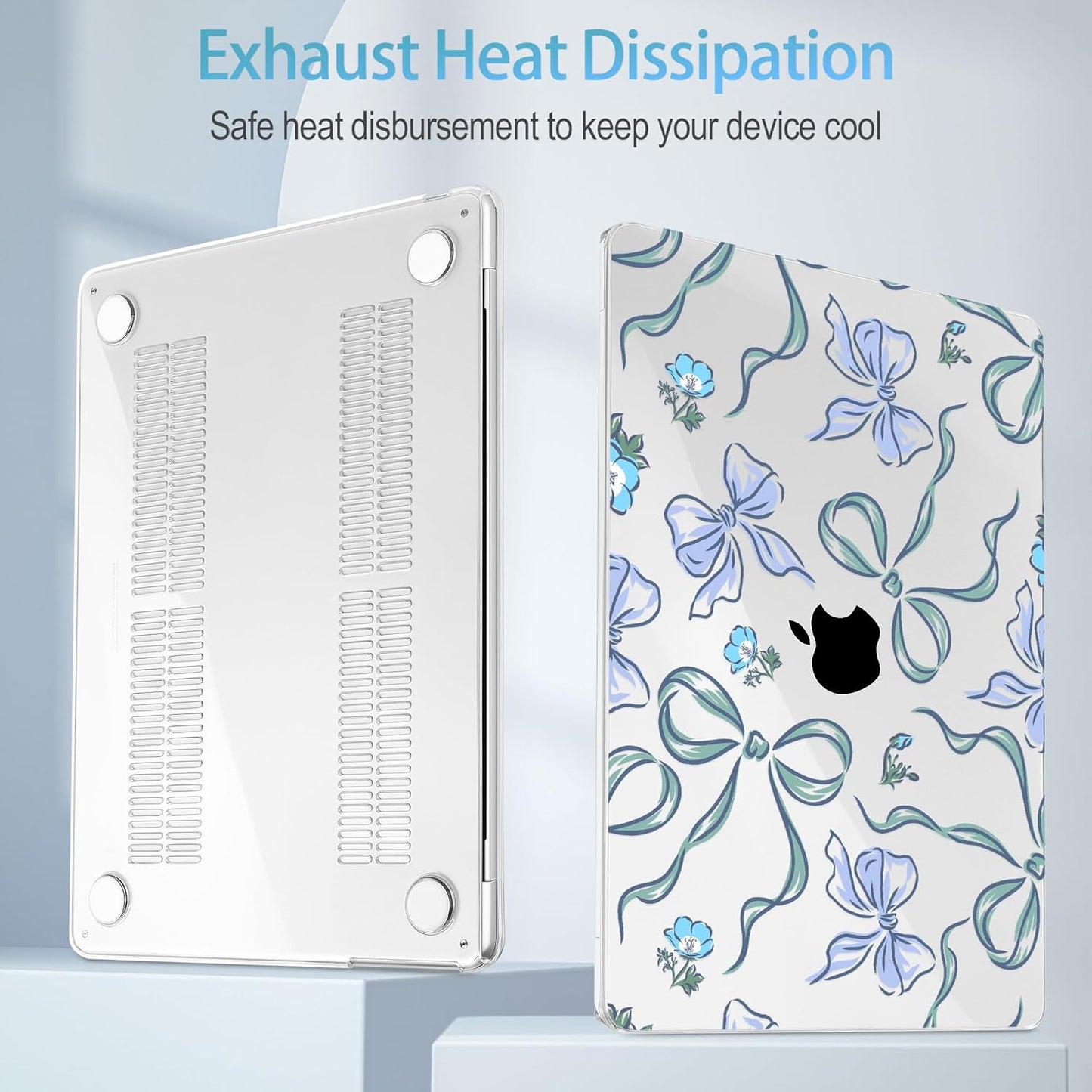 Mektron for 2025 M4 MacBook Air 13.6 Inch A3240 Case Fits 2023 A2681 M2 2024 A3113 M3 Chip with Liquid Retina Display Touch ID, Printed Plastic Hard Shell Cover for MacBook Air 13.6", Bows C355