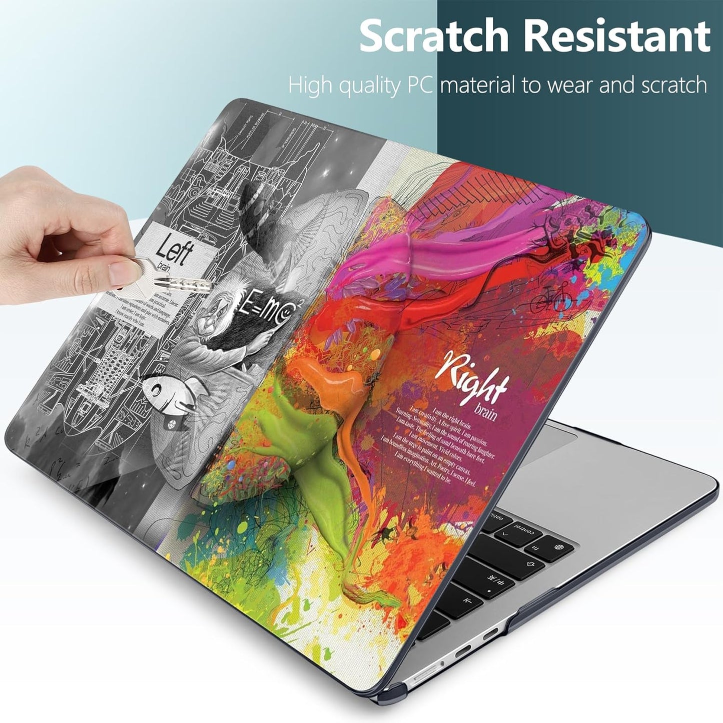 TWOLSKOO for M4 MacBook Air 13.6 inch Case 2025-2022 Release M4 A3240 M3 A3113 M2 A2681, Plastic Hard Shell & Screen Protector & Keyboard Cover & Trackpad Film, Creative Brain