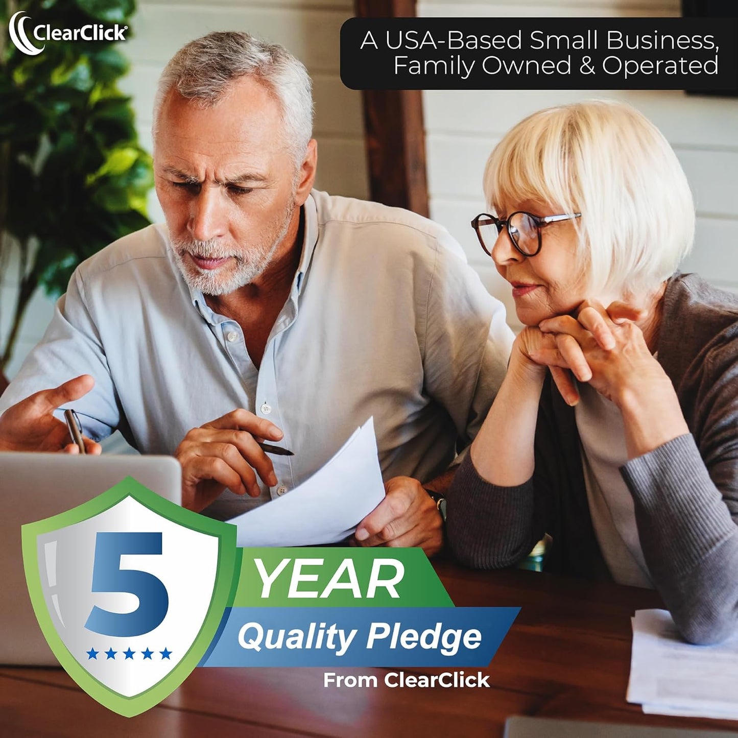 ClearClick All-in-One Turntable with 3-Speed Record Player, Bluetooth, CD, Cassette Tape, AM/FM Radio, Aux, USB, Built-in Speakers, Handmade Wooden Exterior