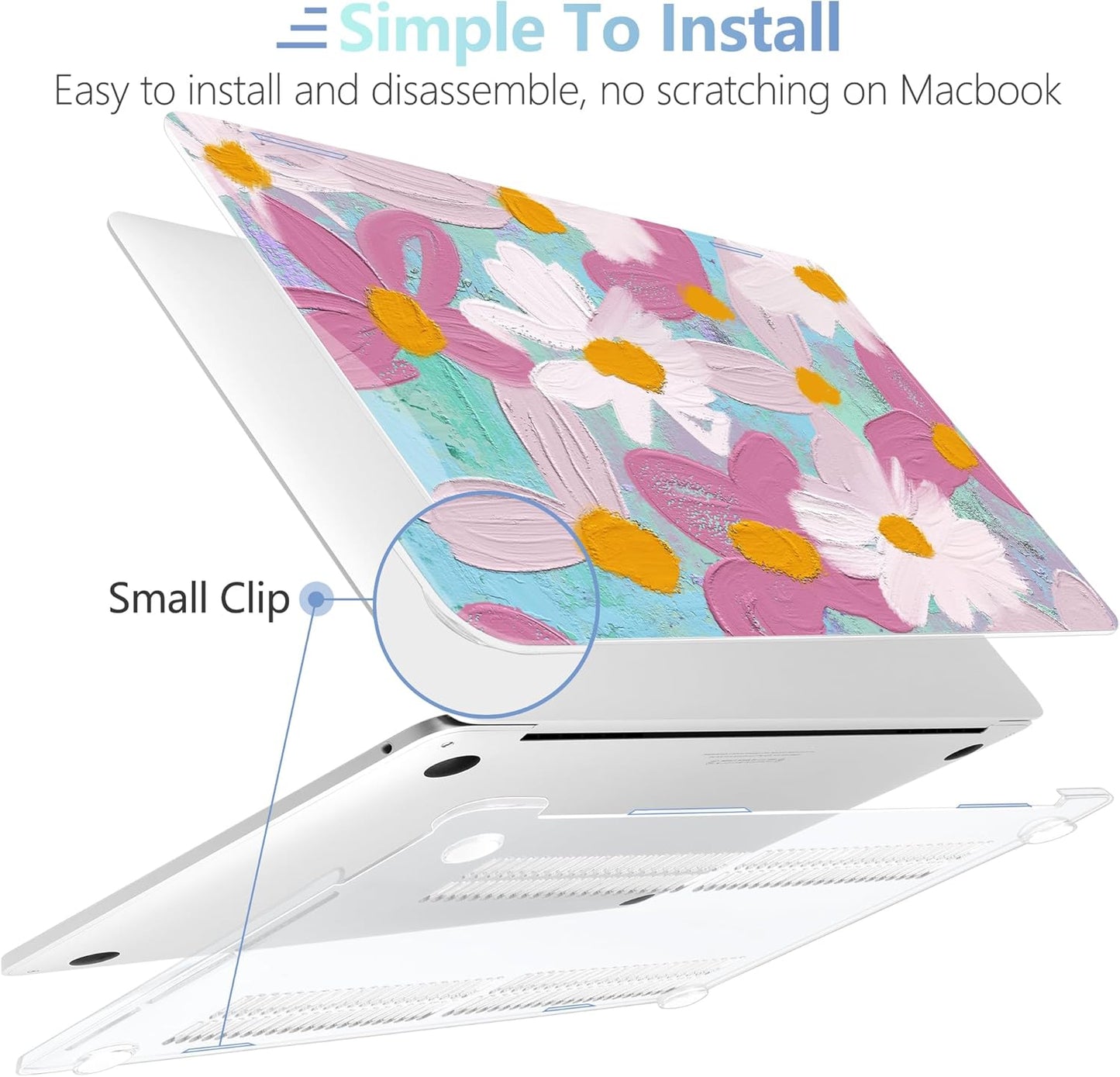 MEEgoodo Case for MacBook Pro 13 inch Case 2022 2021 2020 New A2338 M2/M1 A2251 A2289, Laptop Hard Shell with Keyboard & Camera Cover Compatible with 13 inch MacBook Pro, Art Plants Floral