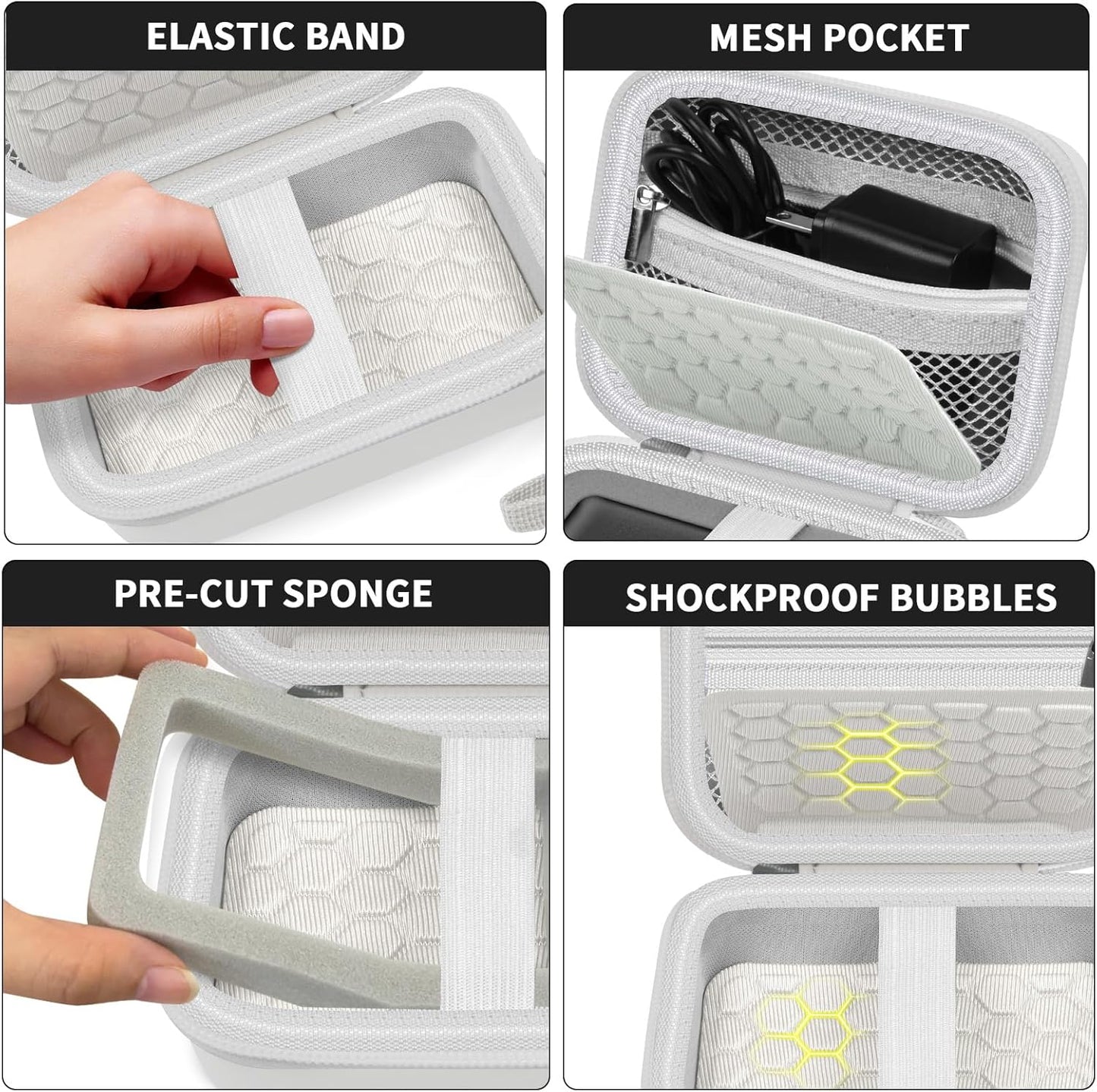 Carrying & Protective Case for Digital Camera, AbergBest 21 Mega Pixels 2.7" LCD Rechargeable HD/Kodak Pixpro/Canon PowerShot ELPH 180/190 / Sony DSCW800 / DSCW830 Cameras for Travel - White