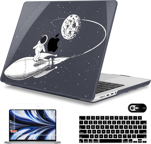 Mektron Case for MacBook Pro 16" M4 A3403 A3186 M3 A2991 M2 A2780 M1 A2485 (2021/2023/2024) Pro/Max with Touch ID, Hard Shell Plastic Laptop Cover Keyboard Cover Screen Protector, Astronauts