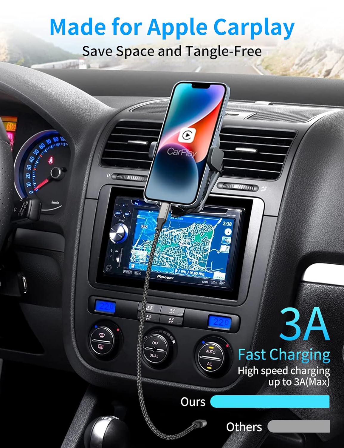 2ft USB C to Lightning Cable 2Pack,[Apple MFi Certified] Power Delivery USB C iPhone Charger Fast Charging, 2 foot Nylon Braided Type C to Lightning Cord for iPhone 14 13 12 11 Pro Max XR XS 8 SE iPad