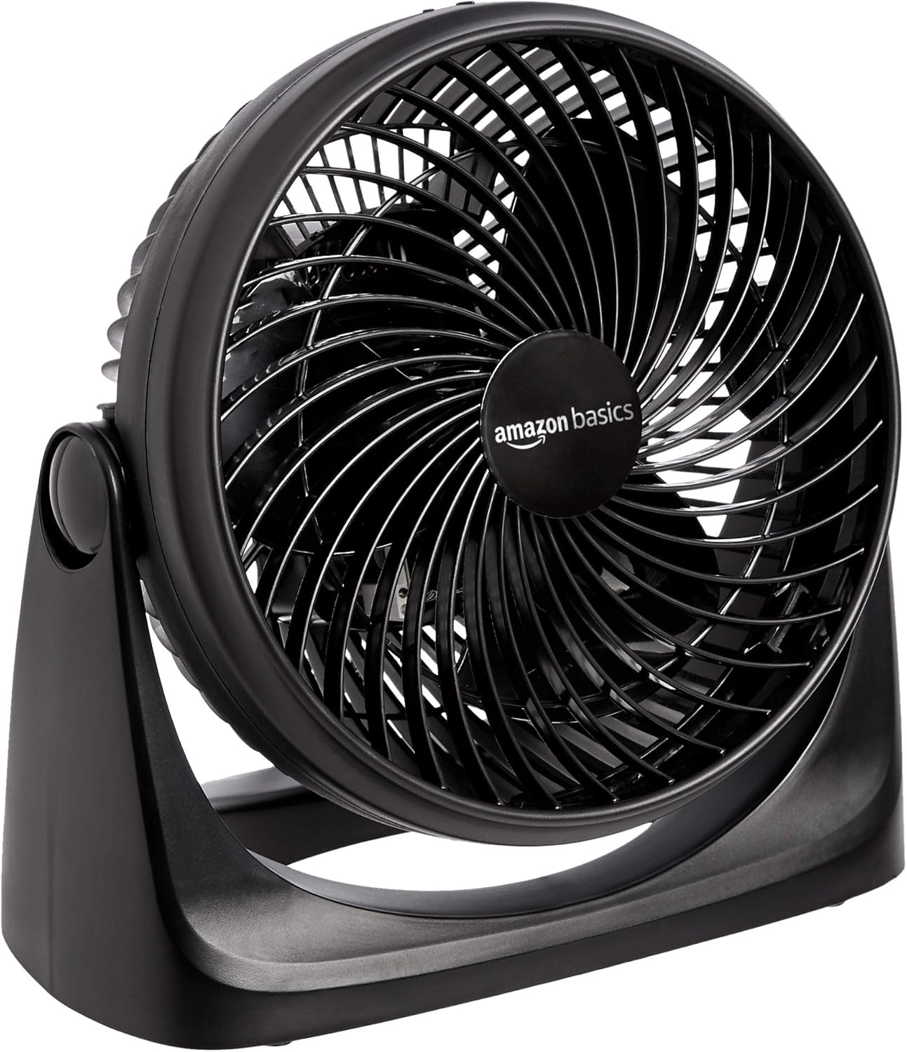 Amazon Basics Air Circulator Fan, Desk Fan for Bedroom, Home and Office, With 90-Degree Tilt Head, 3 Speed Settings, Lightweight (3 LBS), 35 Watts, Black, 11.1"W x 6.3"D x 10.9"H