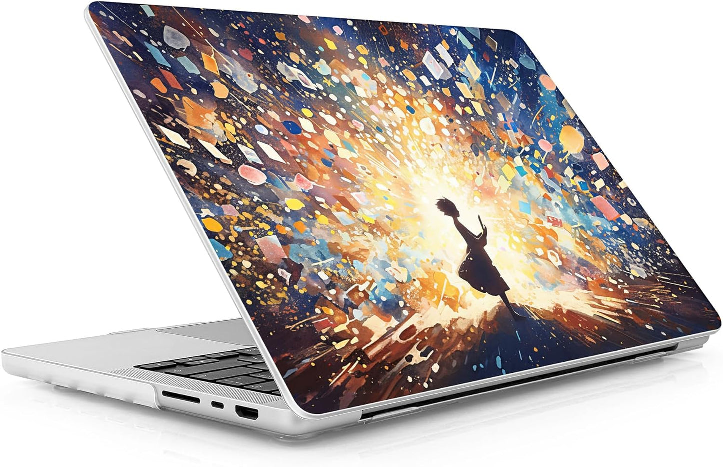 for MacBook Pro 16 inch Case 2021 2022 2023 2024 Release A3186 A3403 M4 A2991 M3 A2780 M2 A2485 M1 Pro/Max, Hard Shell Case with Screen Protector & Keyboard Cover, Colorful Lights & Stars