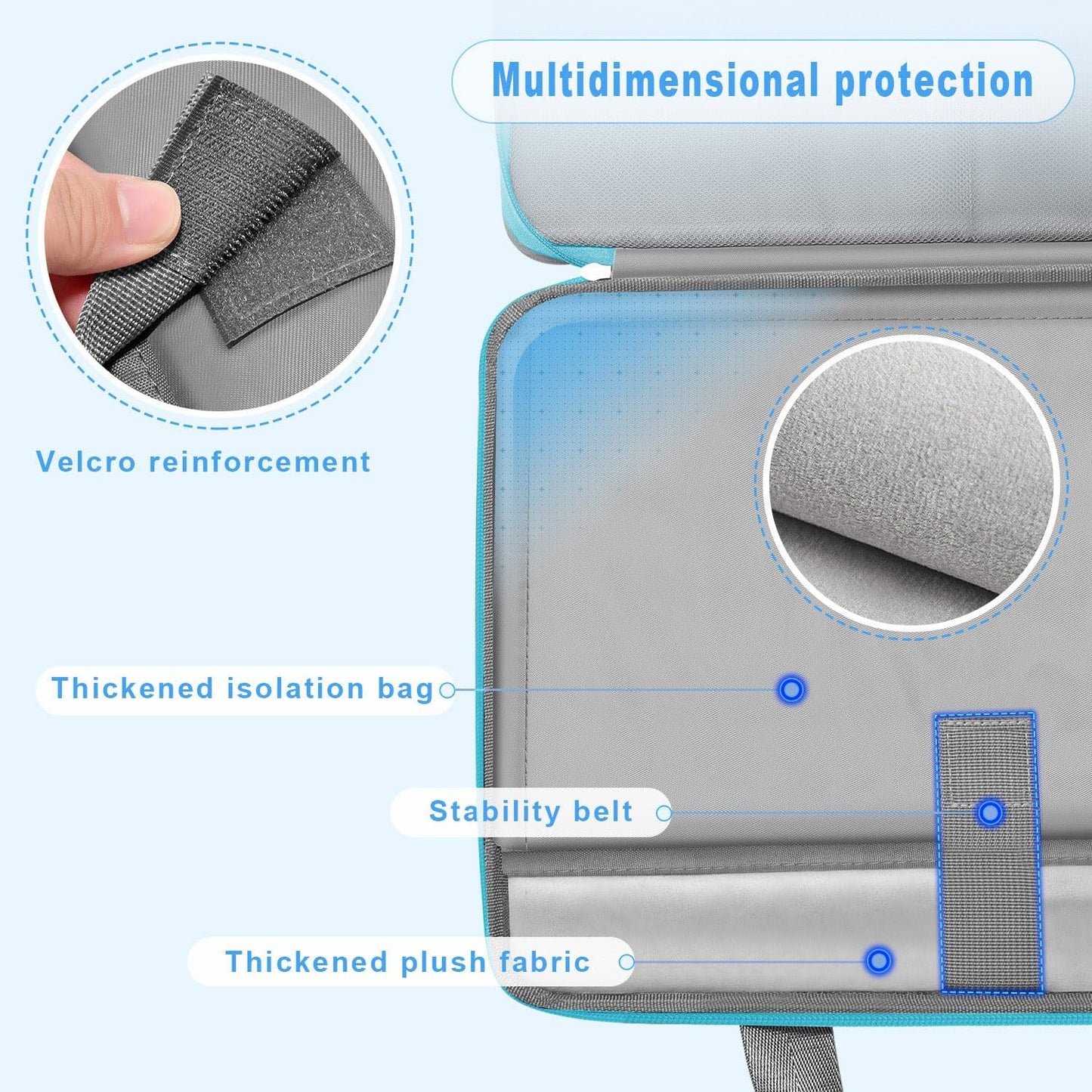 ZINZ Laptop Case Computer Sleeve Briefcase with Multi-pockets for 11.6 12.9 13 13.3 14 15 15.6 16 inch Notebooks