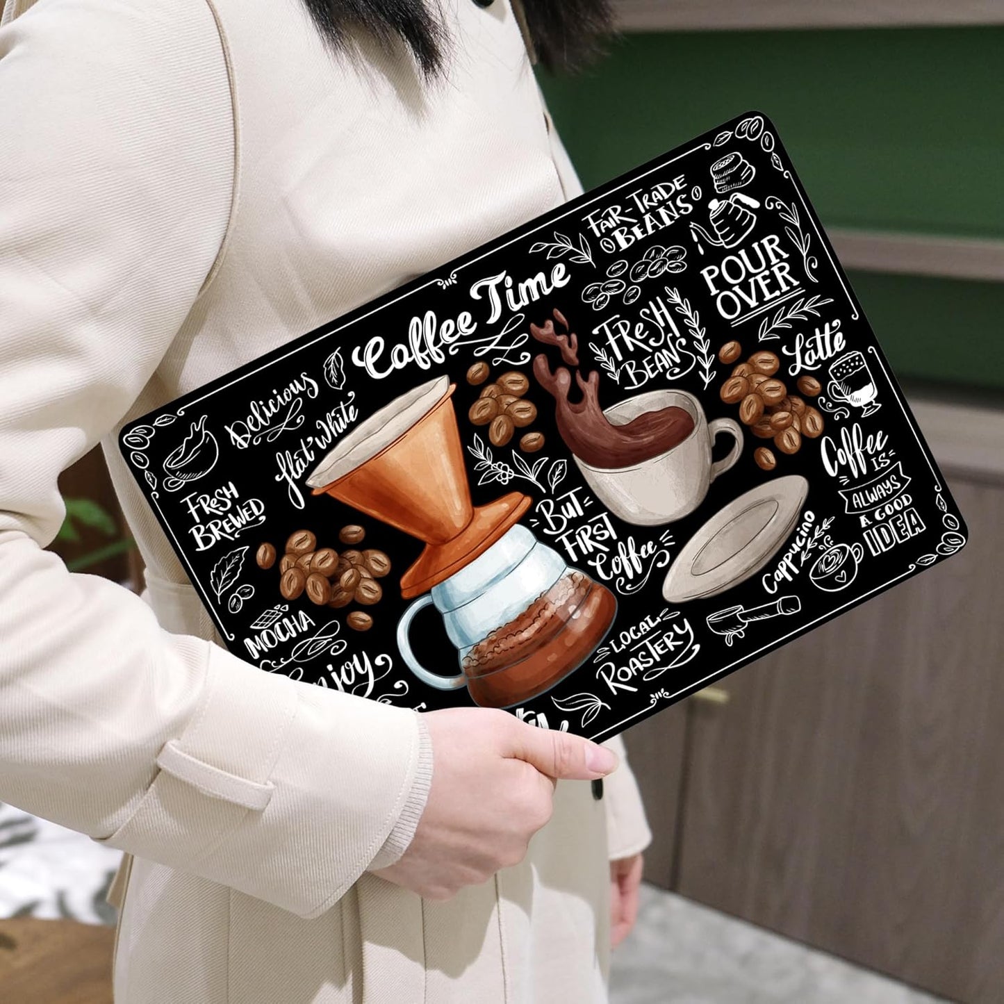 MEEgoodo for MacBook Air 13 inch Case 2021 2020 2019 2018 Released A2337 M1 A2179 A1932 with Touch ID, Plastic Hard Shell & Keyboard Cover Compatible with MacBook Air Case 13.3, Coffee