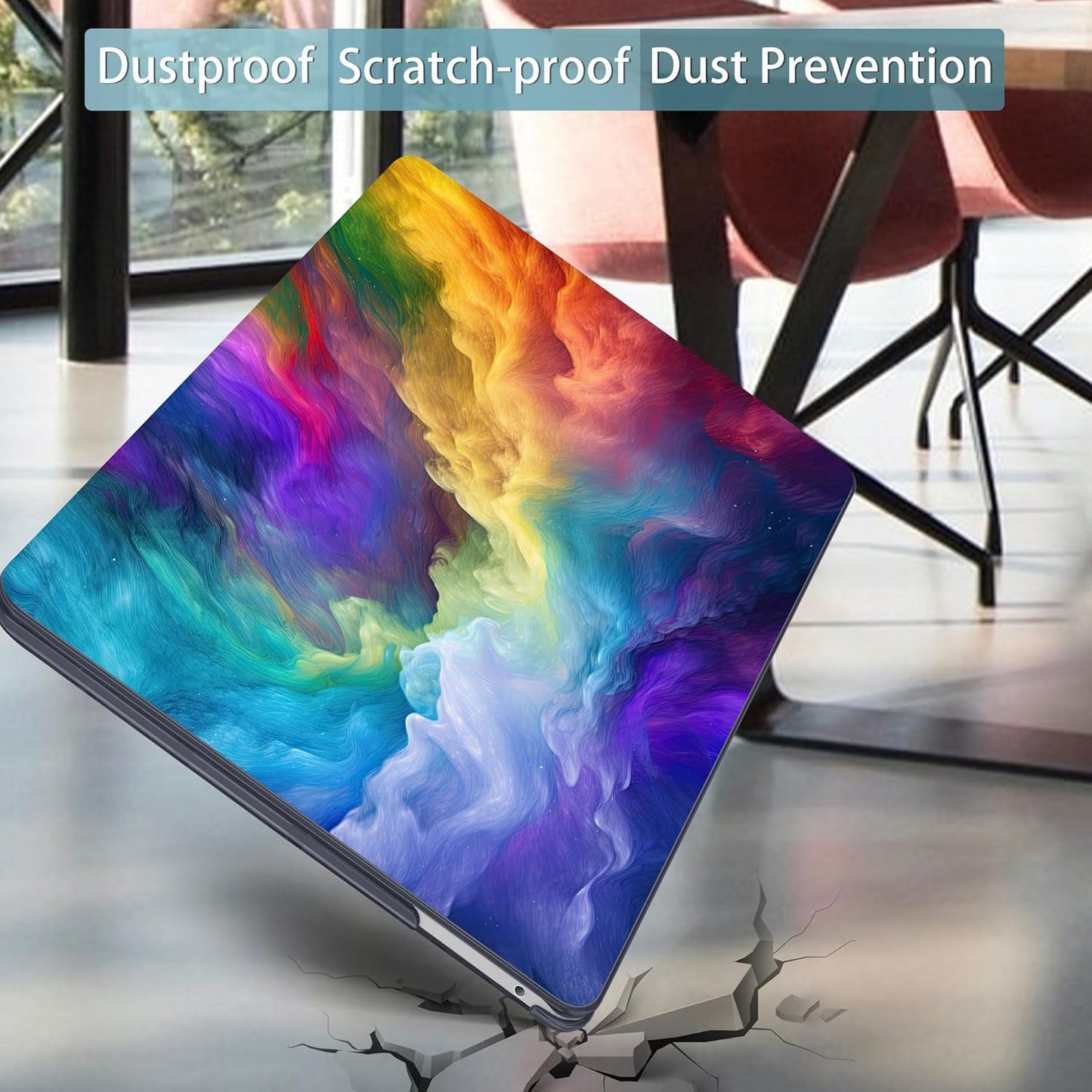 Mektron for MacBook Pro 13-inch Case 2022 2021 2020 Release A2338 M2 M1 A2289 A2251, Printed Plastic Hard Shell Cover for New MacBook Pro 13.3-inch Touch Bar Fits Touch ID，Rainbow Cosmic