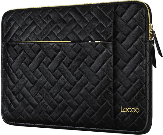 Lacdo 14 Inch Laptop Sleeve Case for HP Lenovo Dell ASUS Acer Chromebook 14 / HP Stream 14 / Dell Inspiron 14 / Lenovo IdeaPad 14 / Acer Spin/ASUS ZenBook Computer Bag Water-Resistant, Elegant Black