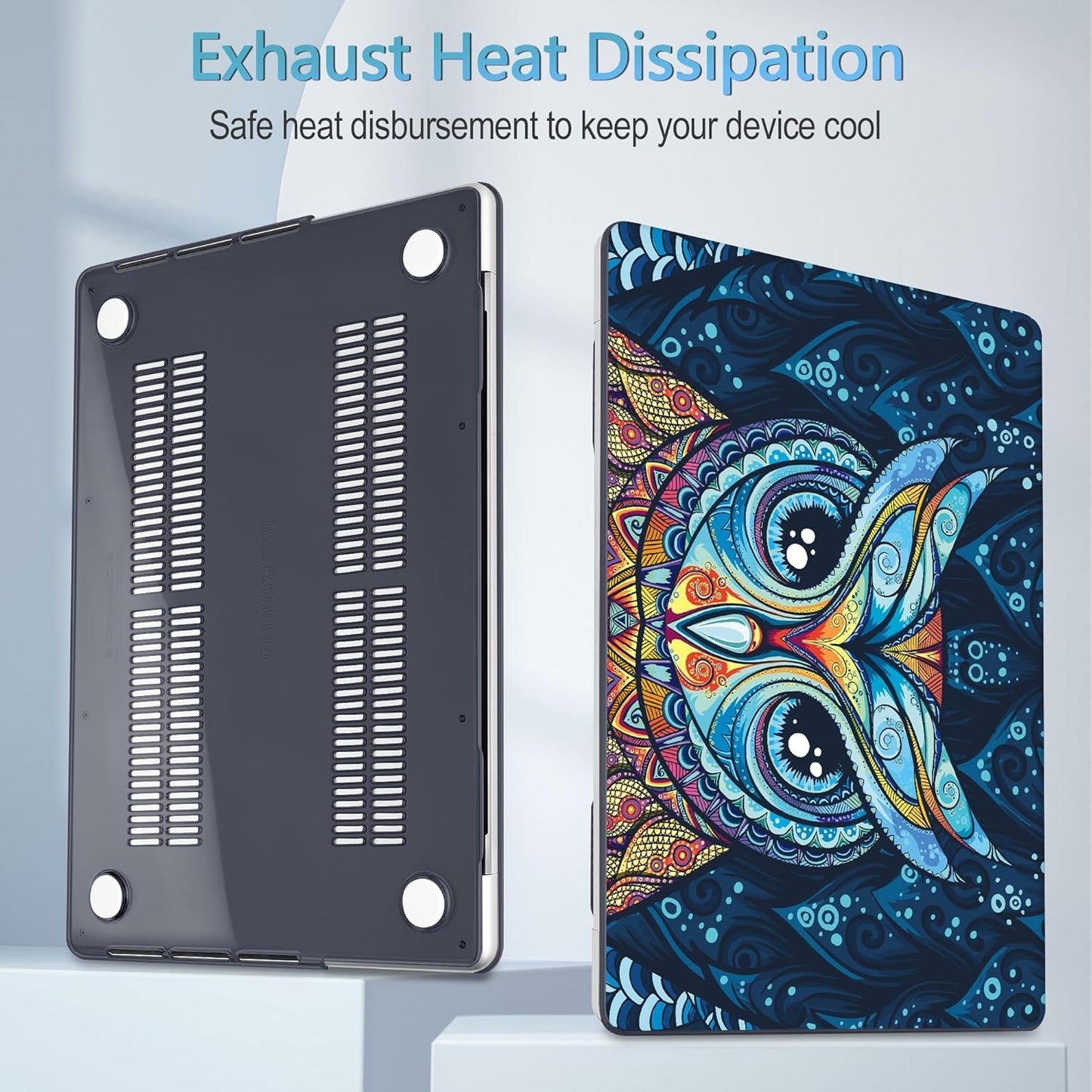 Mektron Case for MacBook Pro 16" M4 A3403 A3186 M3 A2991 M2 A2780 M1 A2485 (2021/2023/2024) Pro/Max with Touch ID, Hard Shell Plastic Laptop Cover Keyboard Cover Screen Protector, Owl