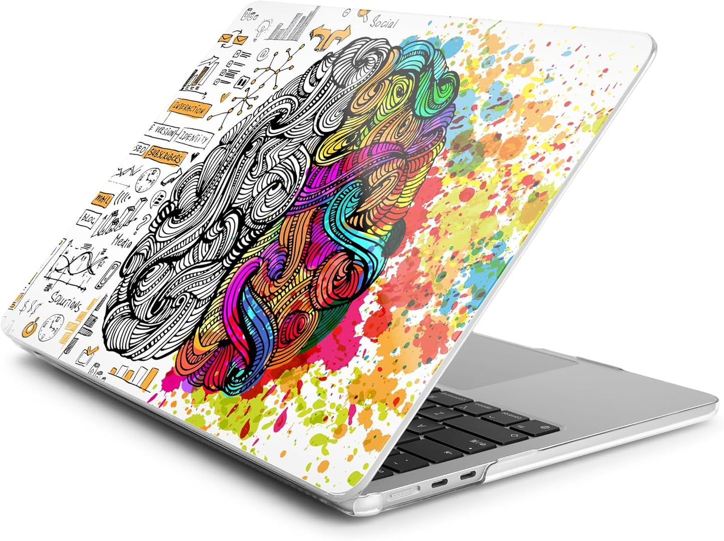 Batianda Premium Case for New MacBook Air 15 inch 2025 2024 2023 with M4 M3 M2 Chip, Designed Protective Plastic Hardshell & Keyboard Cover & Screen Protector, Innovative Brain