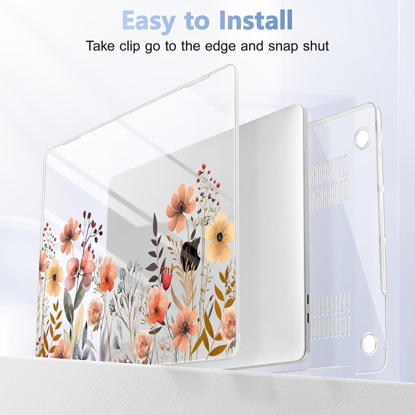 for MacBook Pro 16 inch Case 2019 2020 Release Model A2141, Plastic Hard Shell Cover with Keyboard Cover for MacBook Pro 16 inch with Touch Bar & Touch ID - Watercolor Flowers