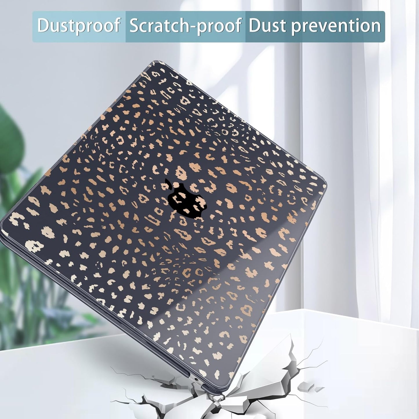 May Chen for MacBook Air 13.6 Inch Case 2025/2024/2023/2022 Release (Model A2681 A3113 A3240, M2 M3 M4 Chip) – Hard Shell Laptop Cover with Keyboard Cover & Screen Protector， Leopard Print