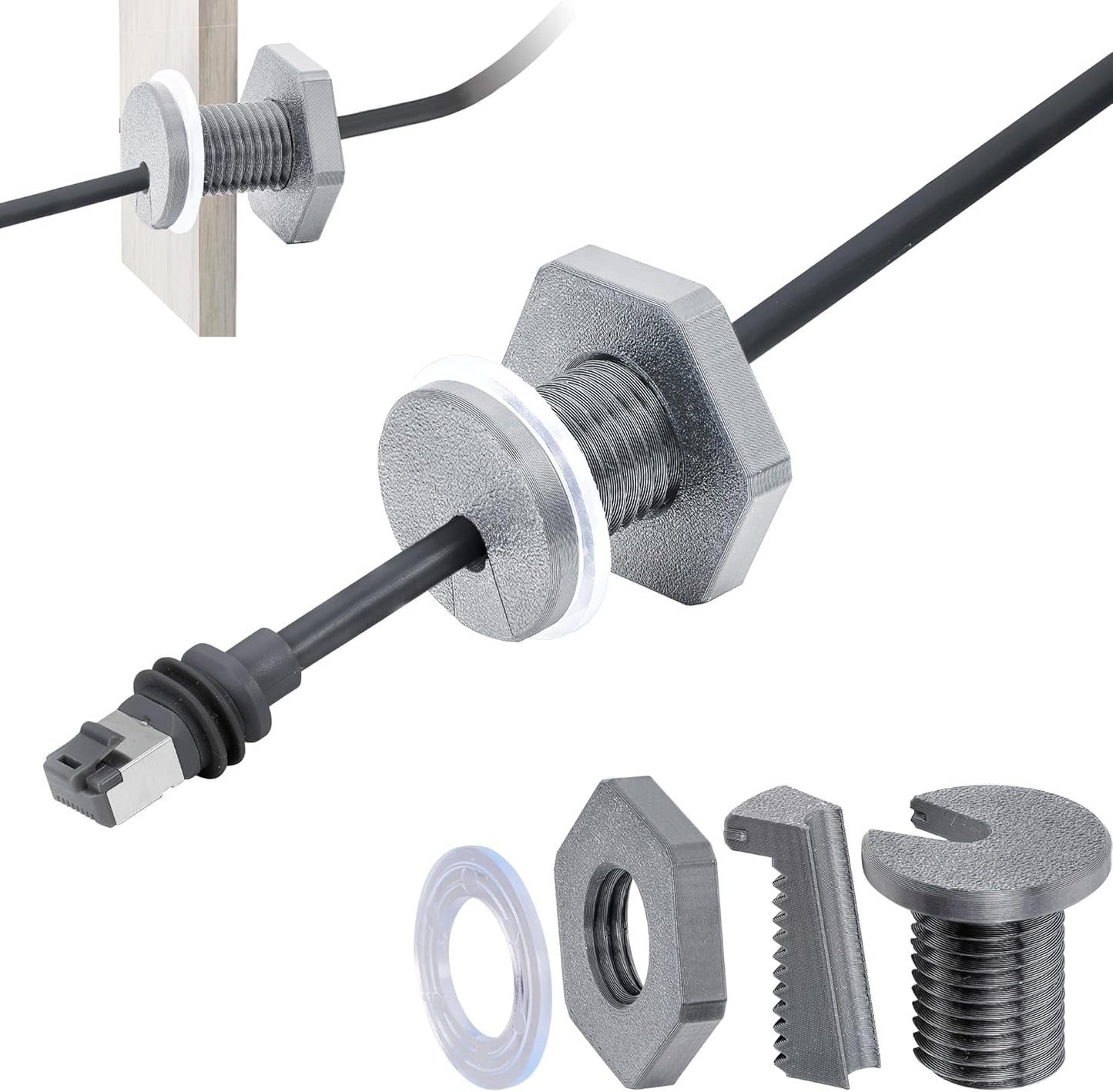 2Pcs RV Cable Passthrough for Starlink mini, RV Cable Grommet Compatible with Starlink, Ethernet, Coax, Water-Resistant and Anti-Drop RV Cable Routing(Gray)