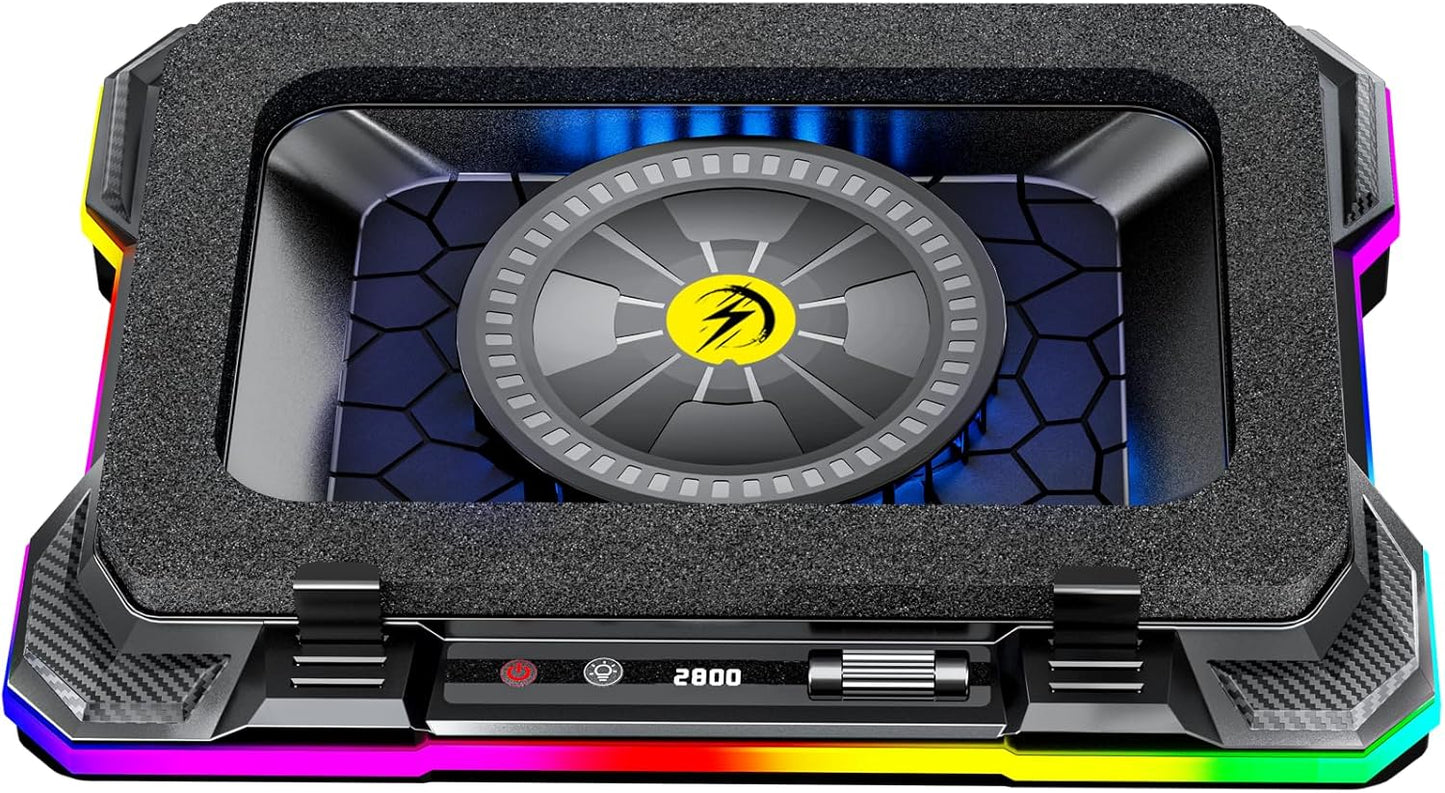 AICHESON Gaming Turbofan Laptop Cooling Pad with 10°C-35°C Temperature Drop, Full Sealed Foam Stand for 14-19 inch Laptops