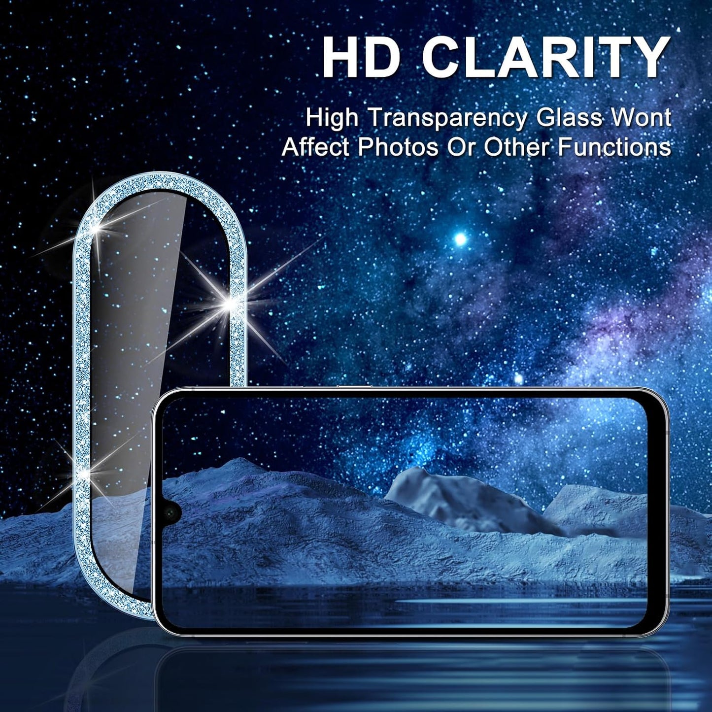 for Samsung Galaxy A26/A36/A56 Camera Lens Protector, Individual Metal Ring Tempered Glass Lens Cover, [Strong Adsorption] Scratch Resistant Ultra-Thin HD Clear Lens Cover, 1 Set-Blue