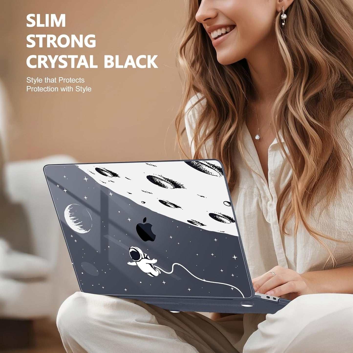 May Chen for MacBook Pro 13 inch Case 2022 2021 2020 Release A2338 M2 M1 A2289 A2251, Plastic Crystal Hard Shell Case Cover for MacBook Pro 13 inch Touch Bar Fits Touch ID, Astronaut Flight