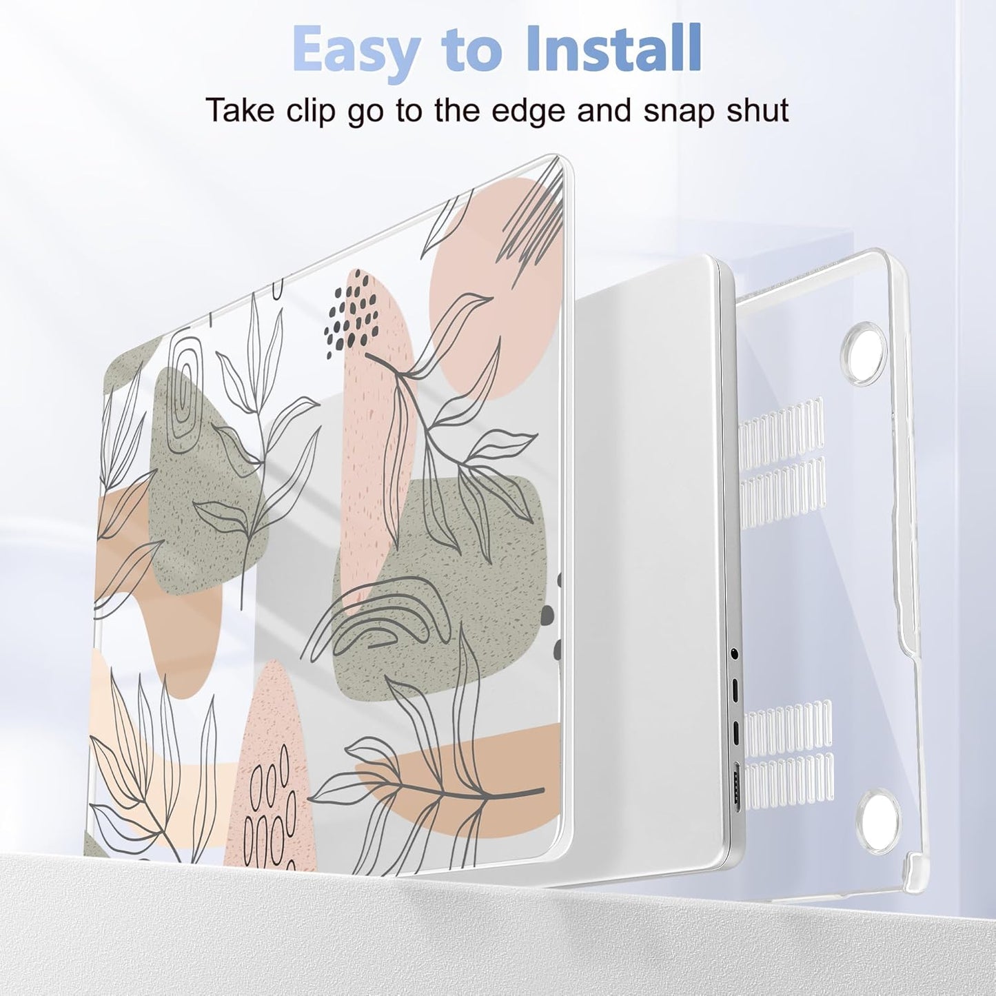 for MacBook Pro 16 inch Case 2021 2022 2023 2024 Release A3186 A3403 M4 A2991 M3 A2780 M2 A2485 M1 Pro/Max, Hard Shell Case with Screen Protector & Keyboard Cover, Tropical Leaves