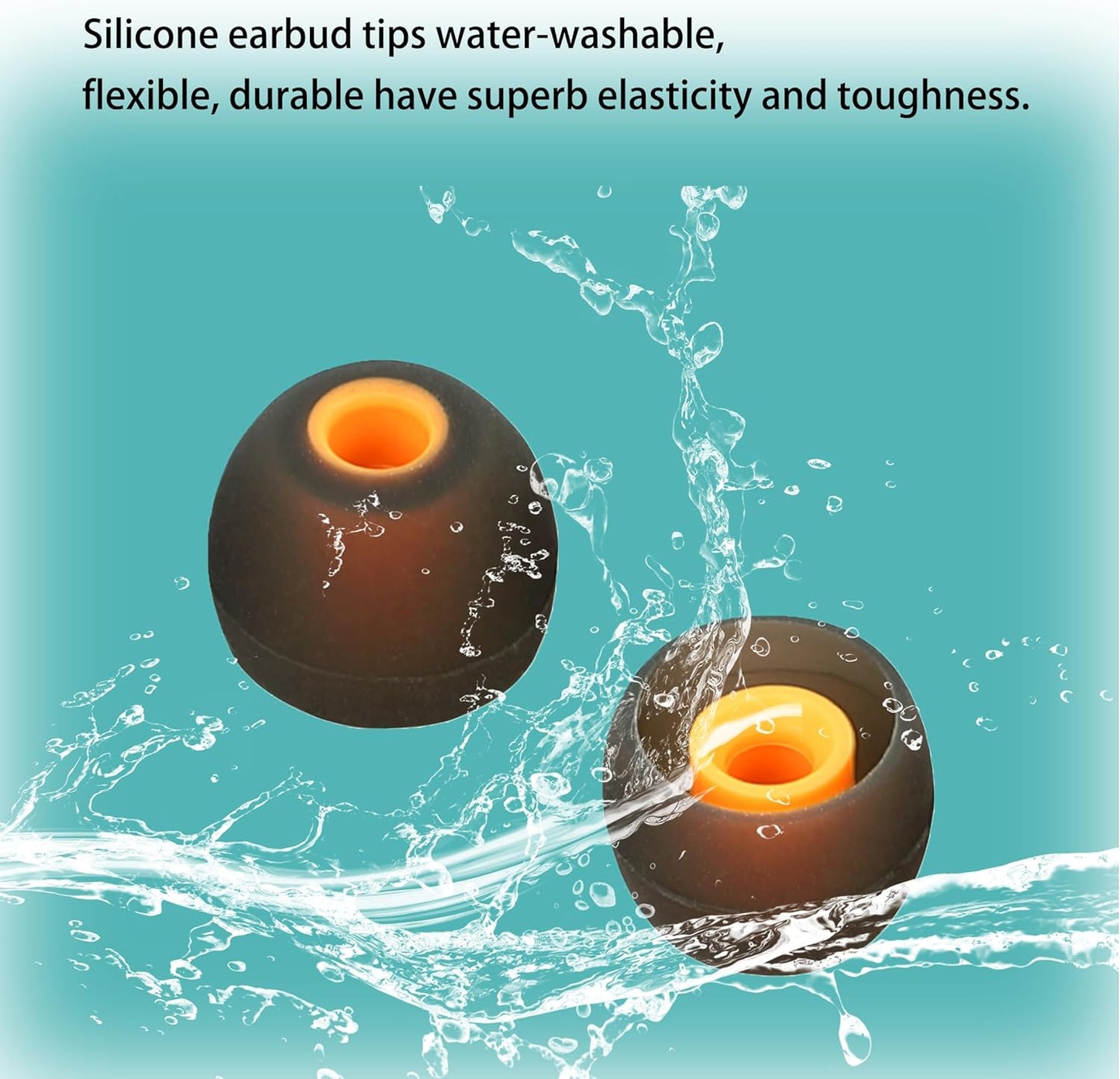 Earbud Replacement Tips Silicone Earbud Tips Ear Bud Covers Fit Most in-Ear Earbuds(Inner Hole 3.8mm -5.1mm) Headphone Rubber Tips Eartips 9 Pairs S M L