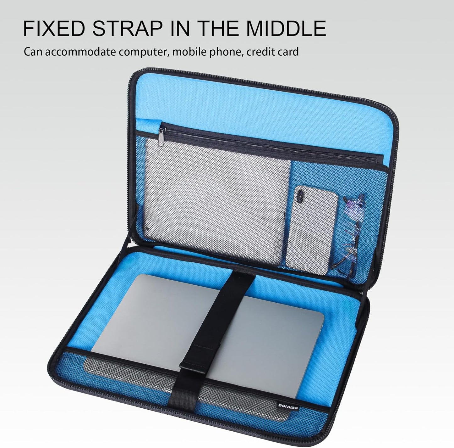 DOMISO 17 Inch Laptop Case Rugged Sleeve Waterproof Hard Shell Protective Cover Fits Most 17-17.3" Laptops/Dell XPS 17 / HP Envy 17 (Black)