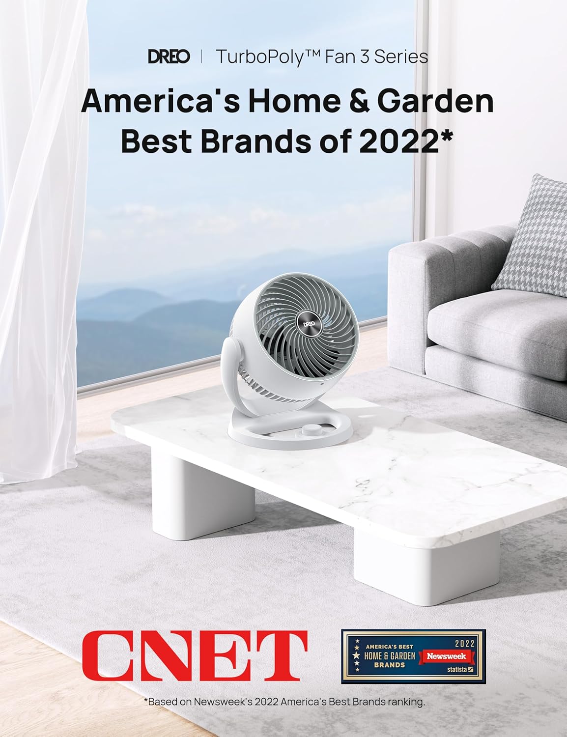 Dreo Fan for Bedroom, 12 Inches, 70ft Powerful Airflow, 28db Quiet Table Air Circulator Fans for Dorm Room, 120° Adjustable Tilt, 3 Speeds, Desktop Fan for Home, Office, Kitchen